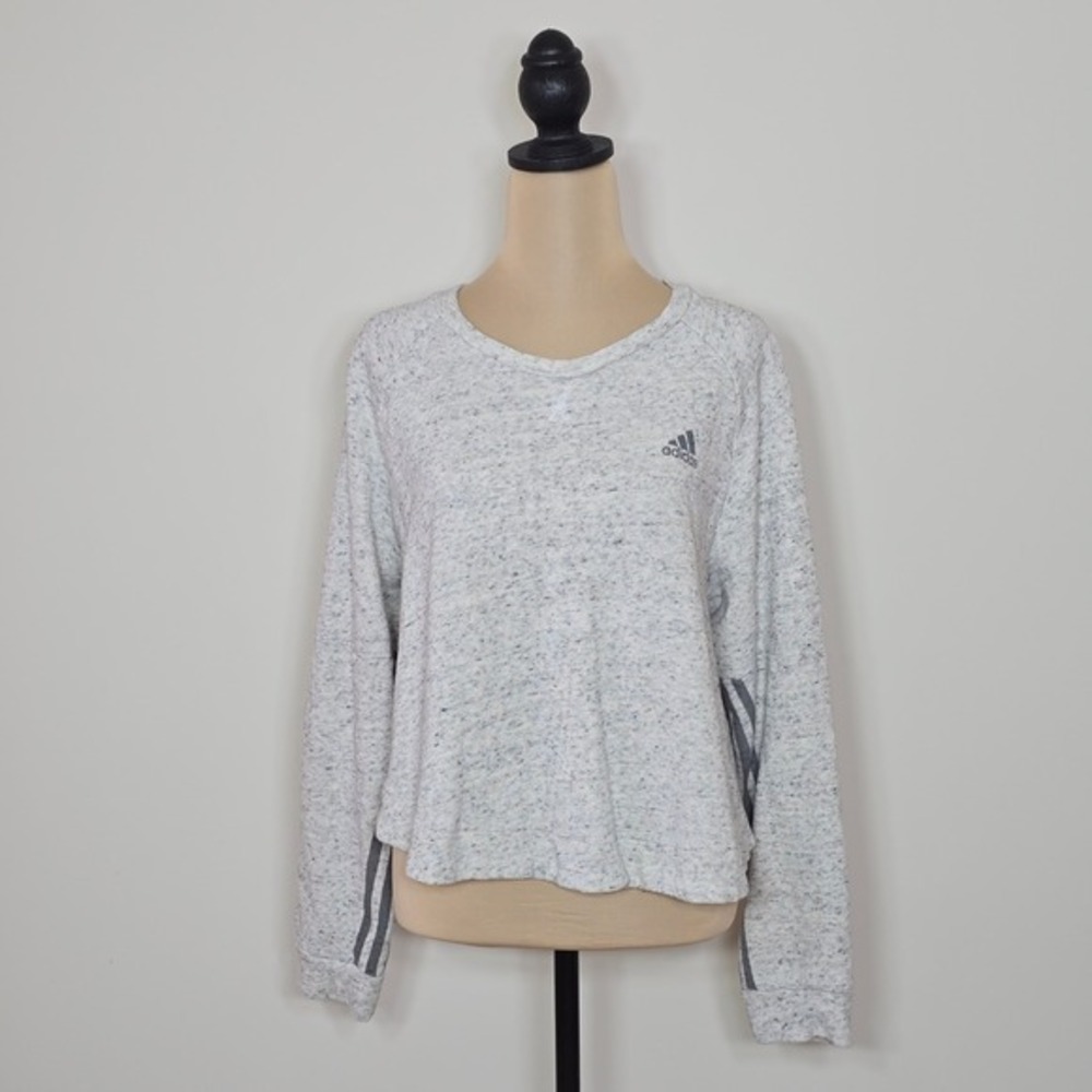 Adidas‎ Women's Long Sleeve Pullover Sweatshirt Heather Gray Size L